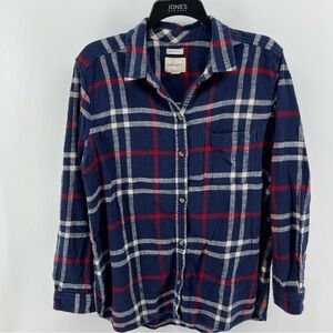 American Eagle Flannel Shirt Womens XL Boyfriend Fit Blue Red Amazingly Soft